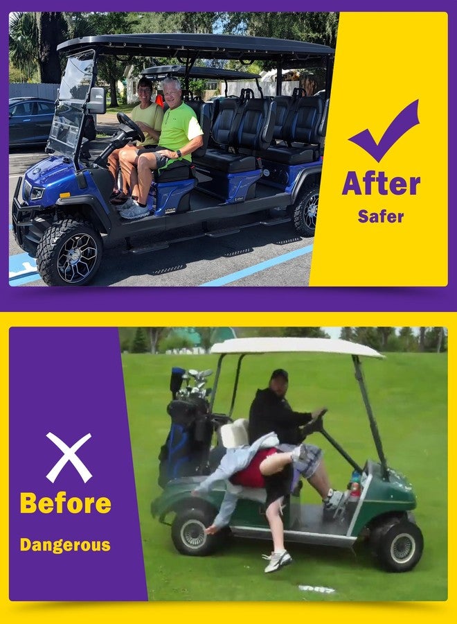 HOWBOW أحزمة أمان عربات الجولف HOWBOW لعربات EZGO و Club Car و Yamaha، طقم أحزمة أمان عالمية قابلة للسحب مكون من 4 قطع، ترقية أحزمة الأمان لأربعة ركاب TXT RXV DS Preceder، معظم عربات الجولف، المقعد الأمامي والخلفي بدون دعامة - Image 4